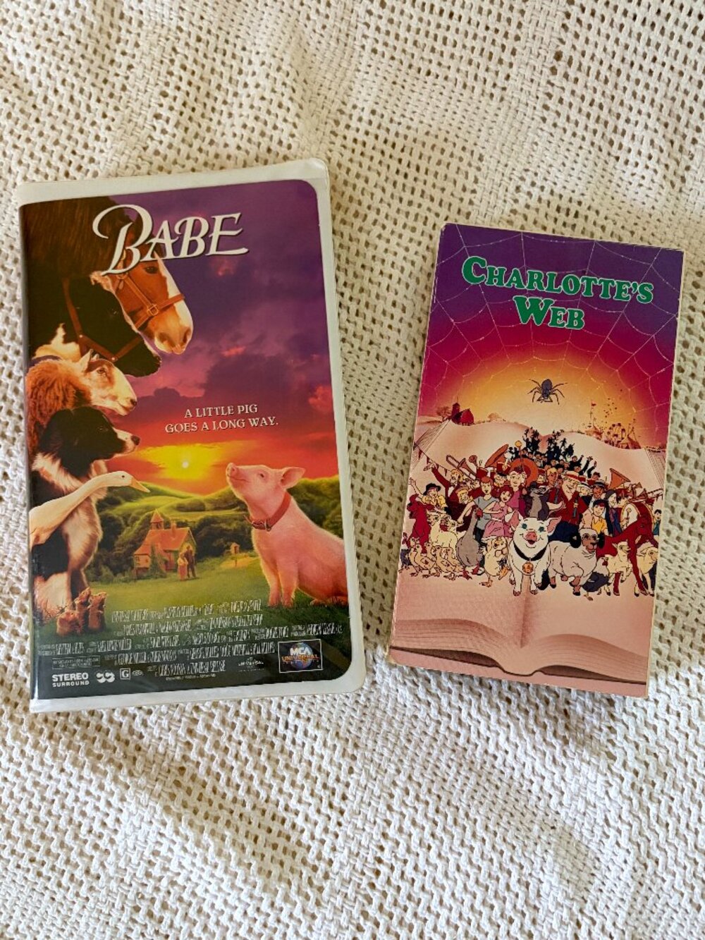 Babe and Charlotte's Web VHS Tapes